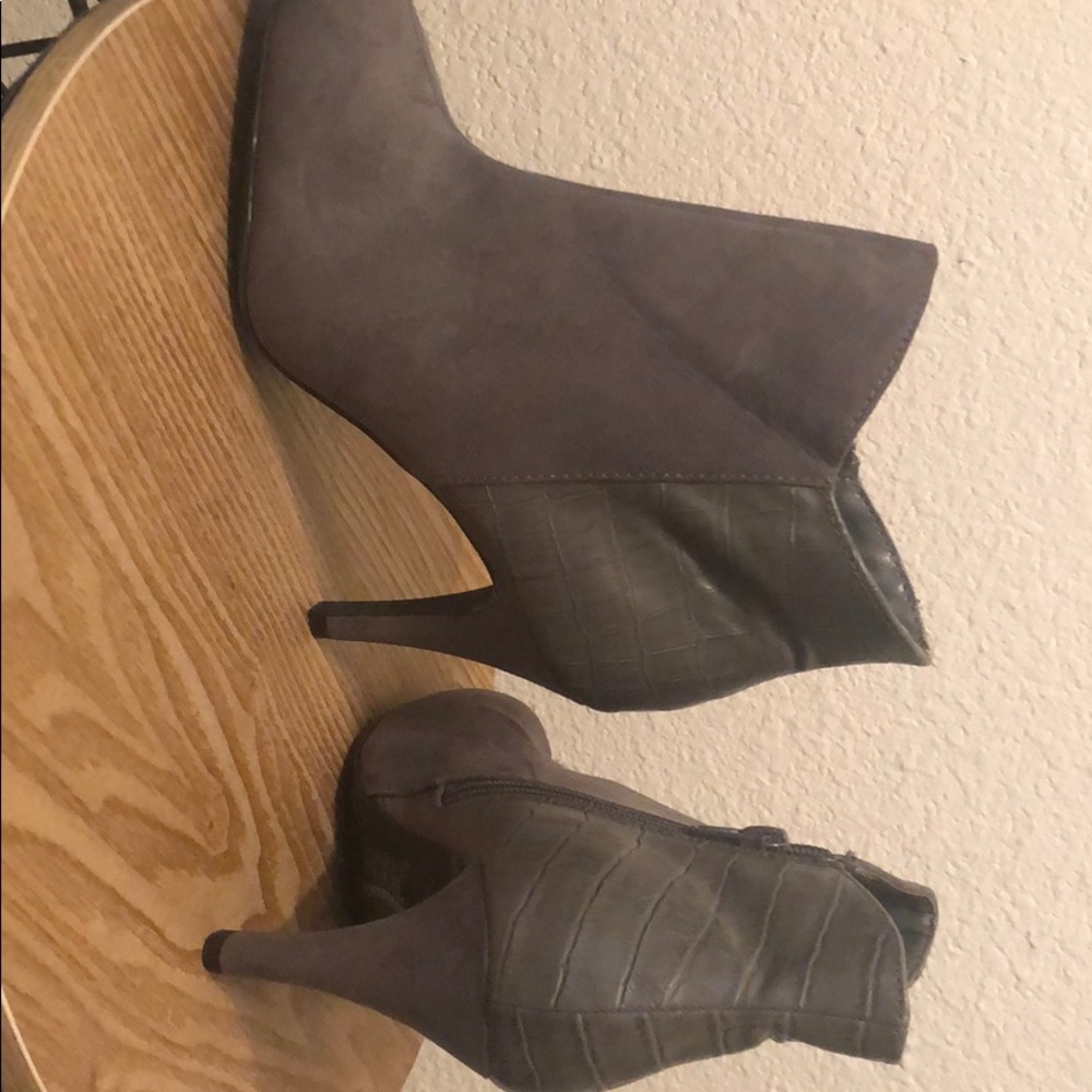 Gray booties